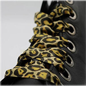 Satijn schoenveters met panter patroon