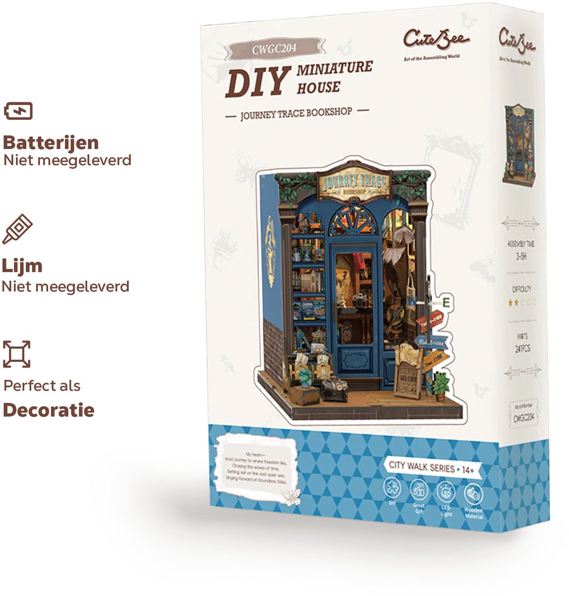 Journey Trace Bookshop houten 3D puzzel voor boekenkastv