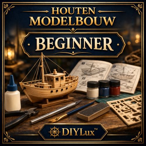 DIY-Lux tegel bouwniveau beginner voor houten modelbouw met startersmodel, basisgereedschap en werktafel