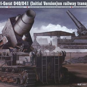Trumpeter 00208 Duitse Mörser Karl-Gerät 040/041 met spoorwegtransportwagen kunststof modelbouwpakket schaal 1/35